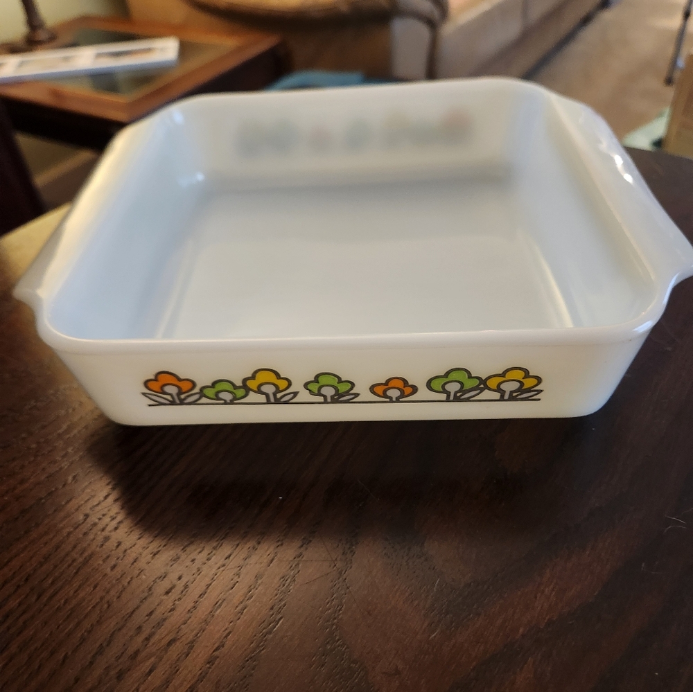 Fire King Summerfield Flowers Baking Dish